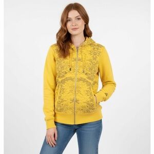 Nike ACG Yellow Zip Full Printed Hoodie - Size Small